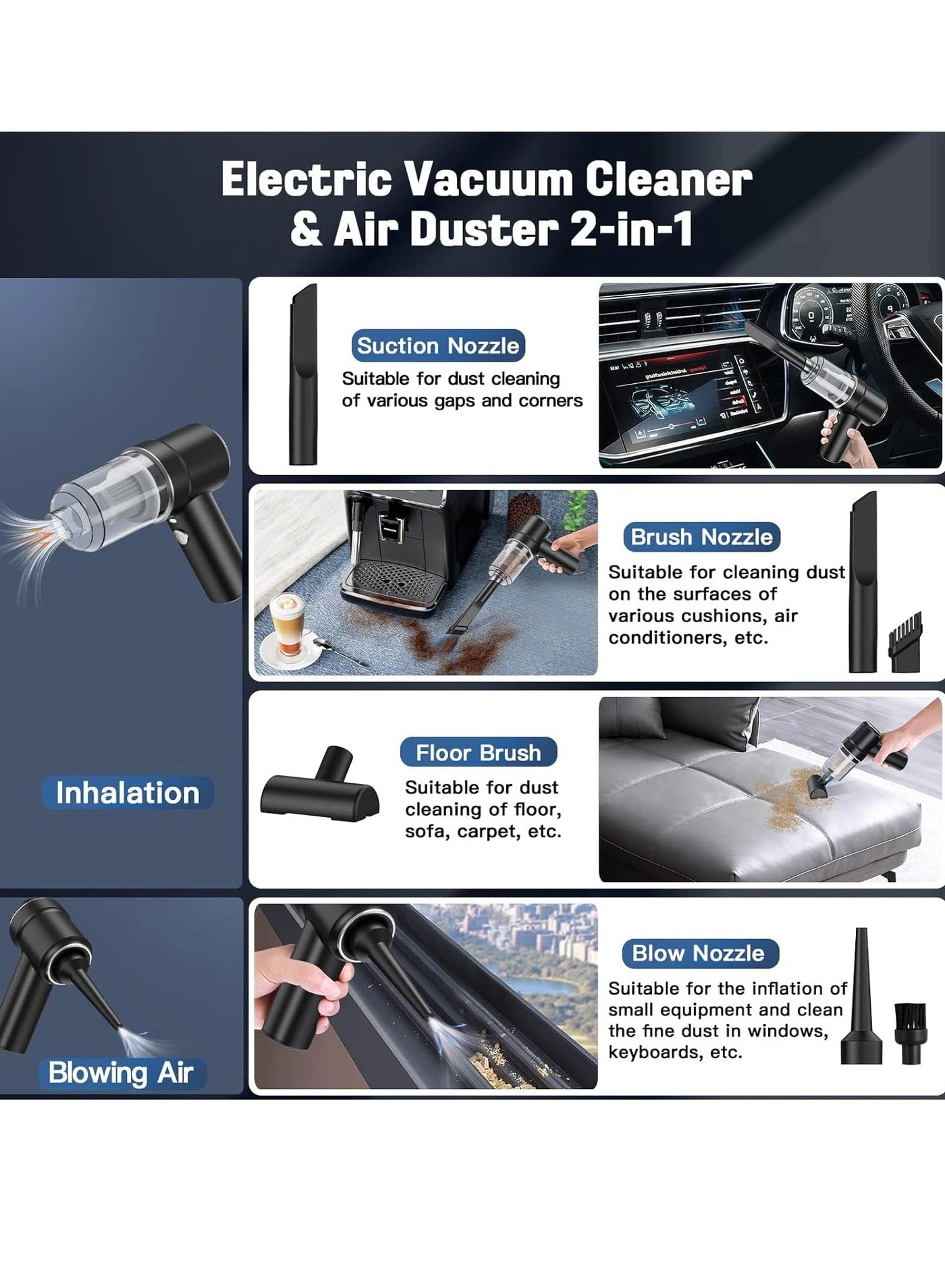 Cordless Vacuum Cleaner - 4000mAh