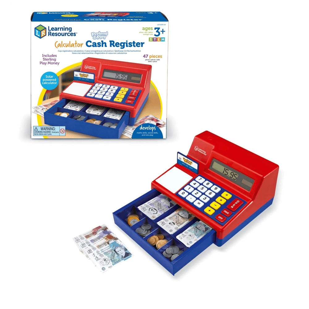 Pretend & Play Calculator Cash Register - Suitable for 3 years and above 47 pieces