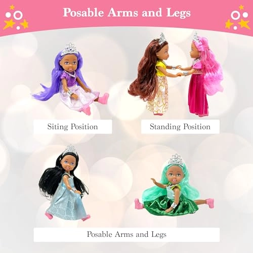 Belle of the Ball Princess Dolls - 6pc 5.5" Caucasian Ages 3+
