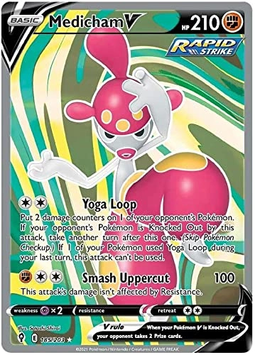 Pokémon Medicham V 185/203 + Toploader - 1pcs