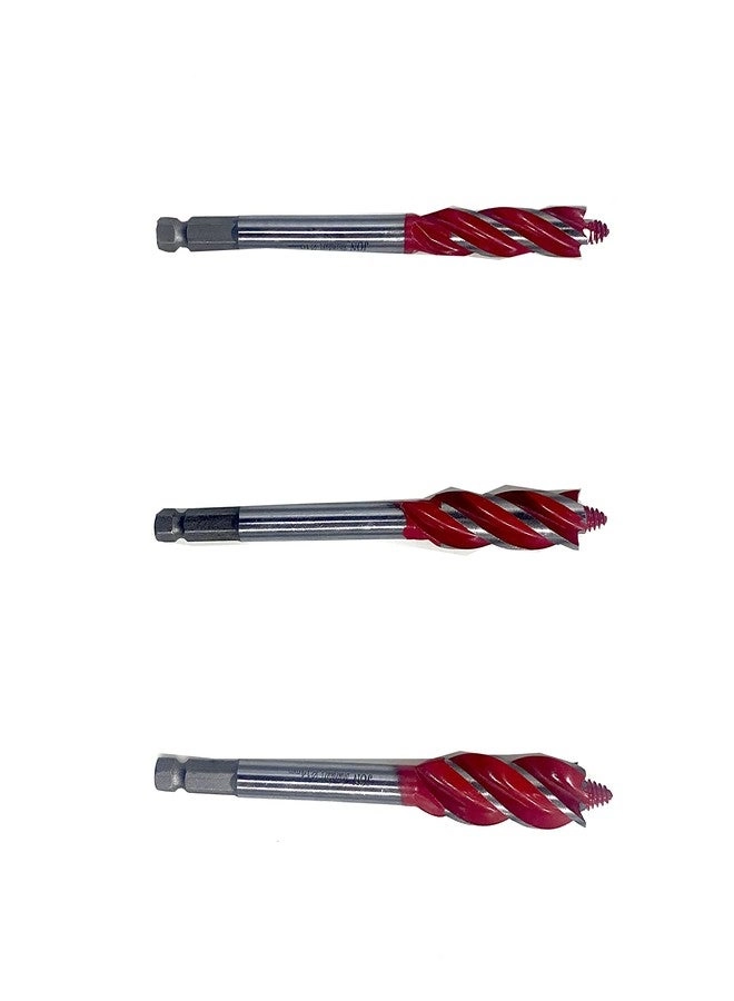 Jon Bhandari Tools Four Slot Wood Drill Bit Set - 10mm 12mm 14mm