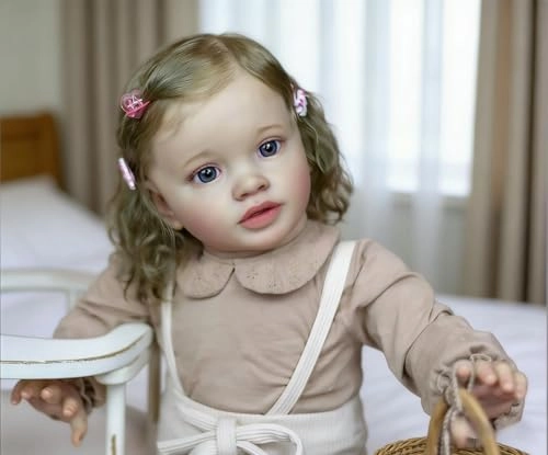 Pippa Reborn Baby Doll - 26 inch Cotton Vinyl Hand-rooted Curly Hair Ages 3+