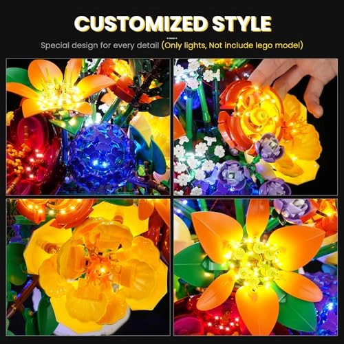 Light Kit Compatible with Lego Botanicals Flower Arrangement 10345 - LED USB