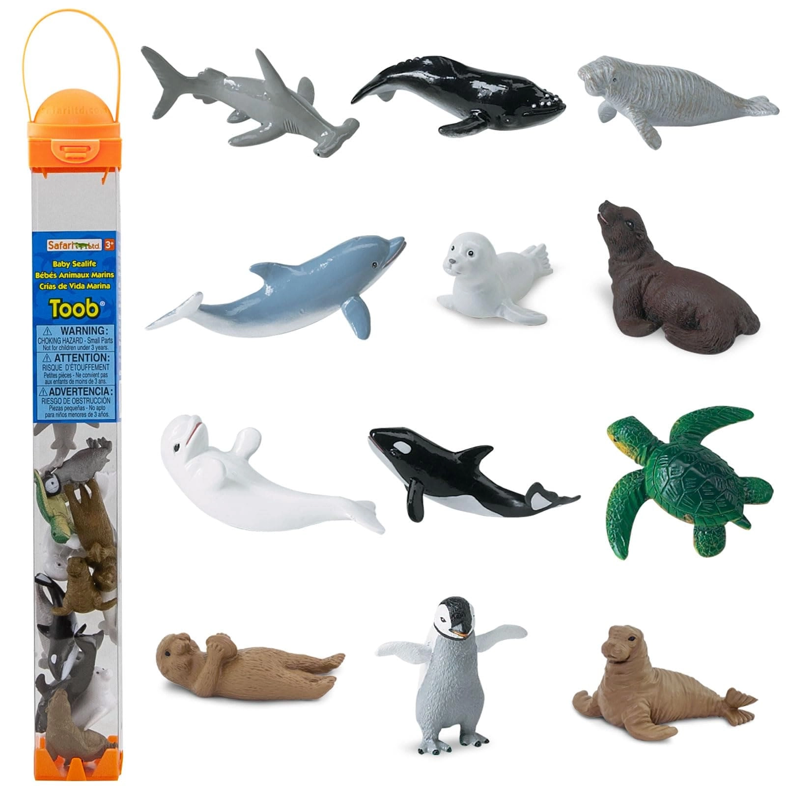 Safari Ltd Harp Seal + Beluga + Penguin + Dolphin + Orca + Shark + Manatee + Turtle + Walrus + Sea Lion + Otter - 3 yr(s)