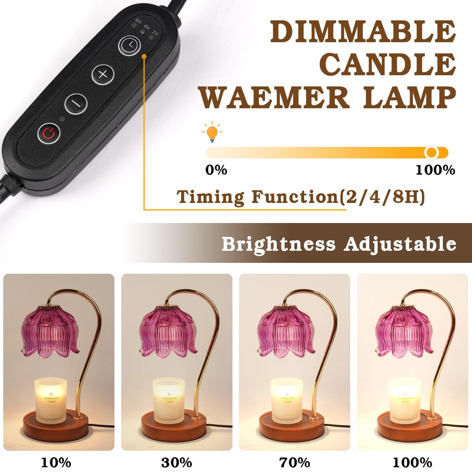 Candle Warmer Lamp - Purple Timer Dimmable