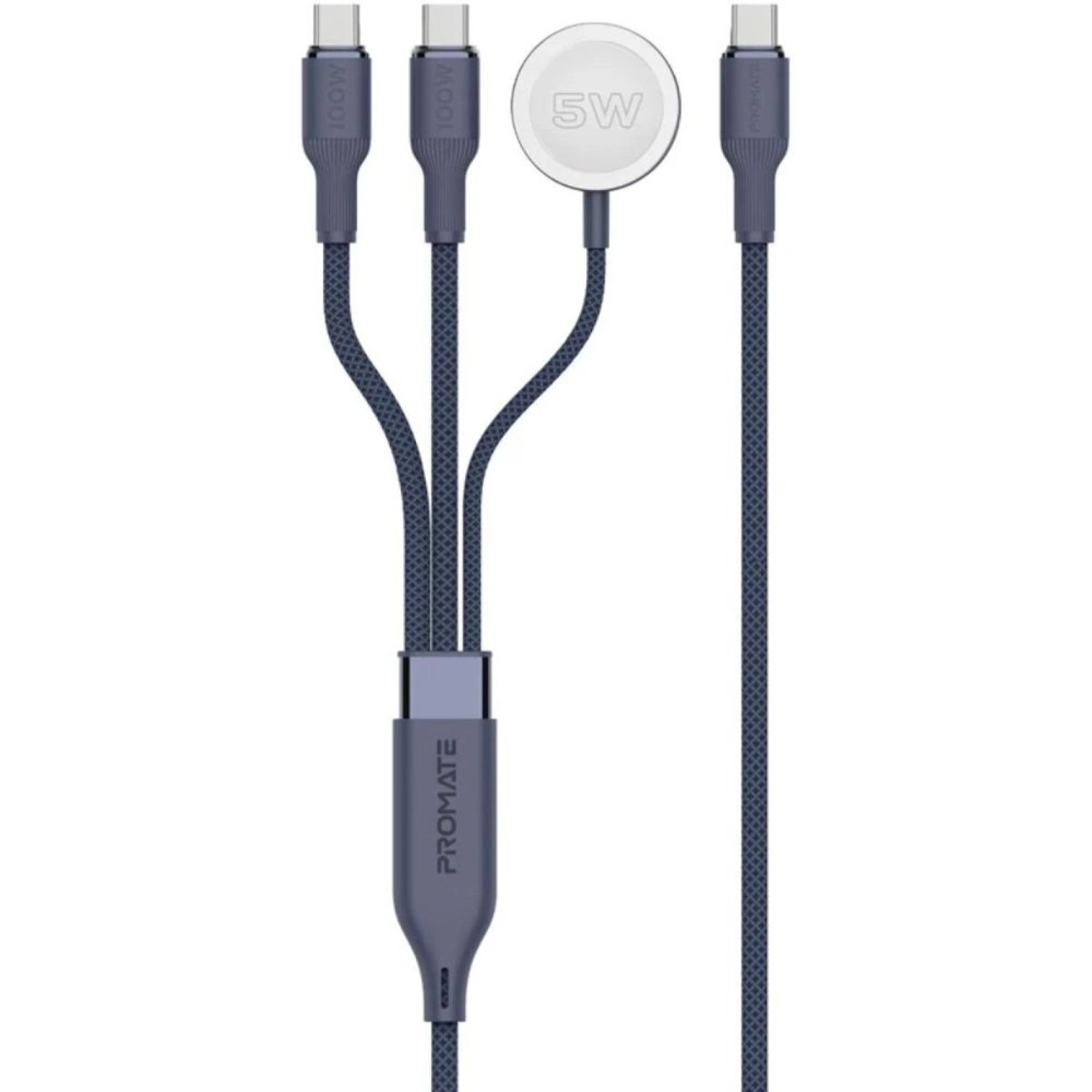 Promate Fusion-CCW Cable 100W USB-C to USB-C 1.4m Braided