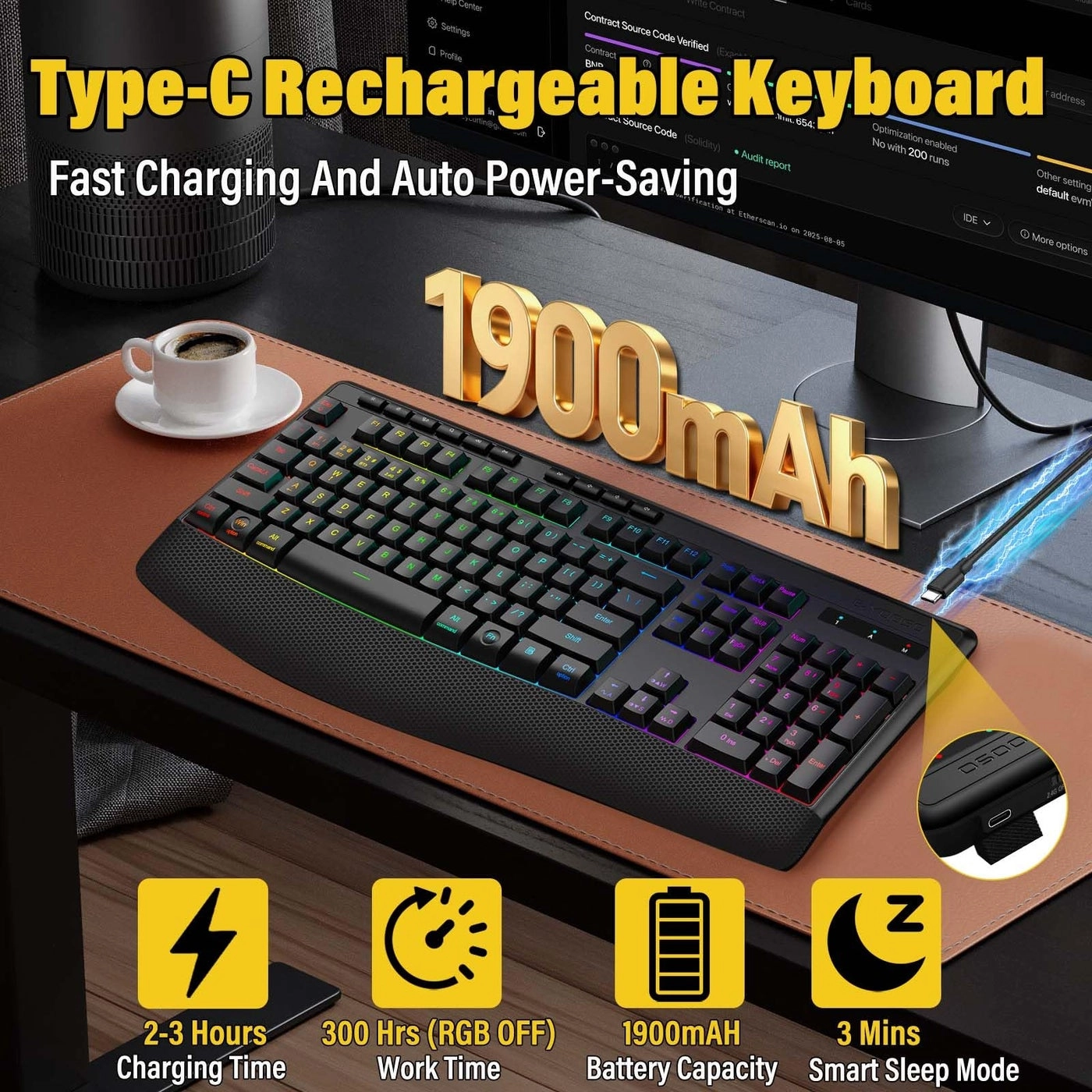 RGB Wireless Keyboard - Wired/Wireless