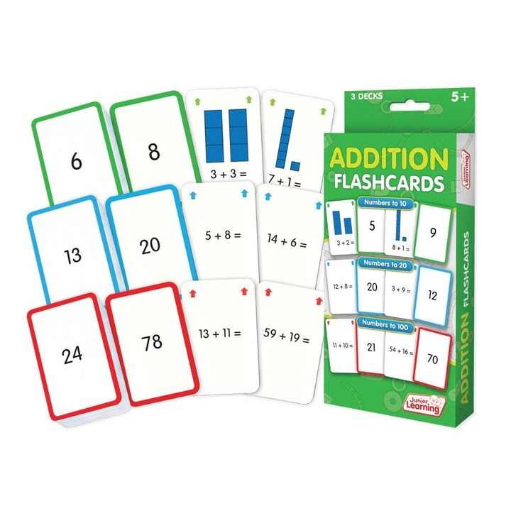 Junior Learning JL204 Addition Flashcards - 5+ 162 pieces