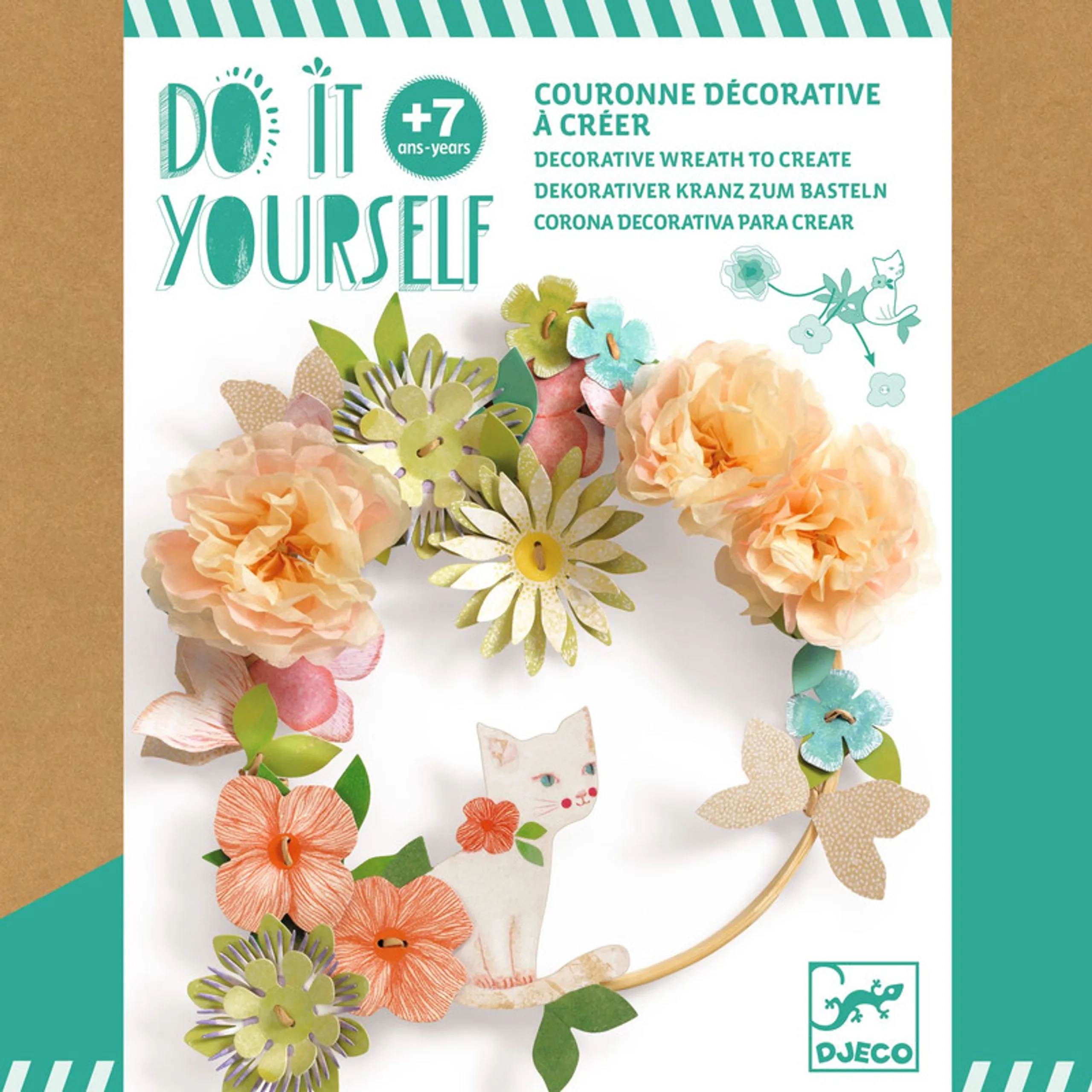DJECO Do It Yourself Kit - Dalia - 18 cm bamboo ring 59 pre-punched designs