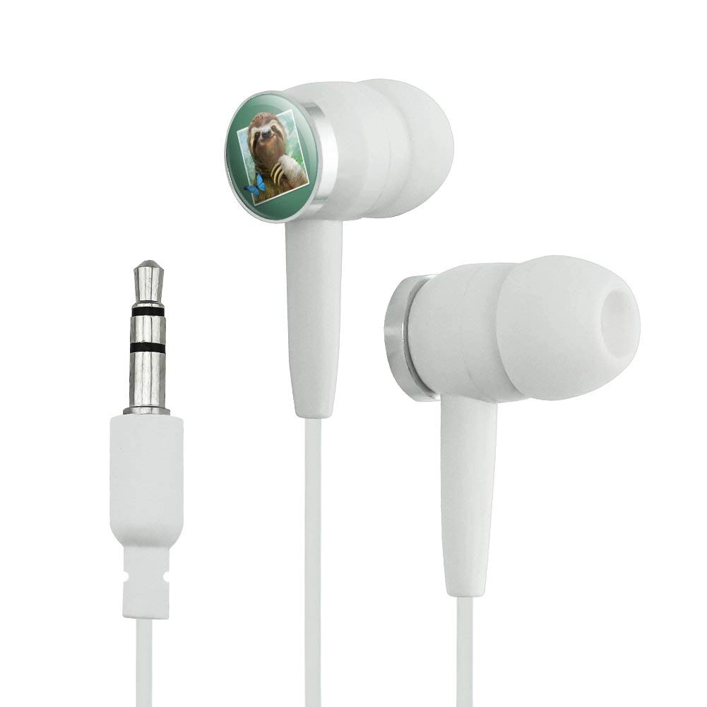GRAPHICS & MORE Sloth Selfie Wired Earbud