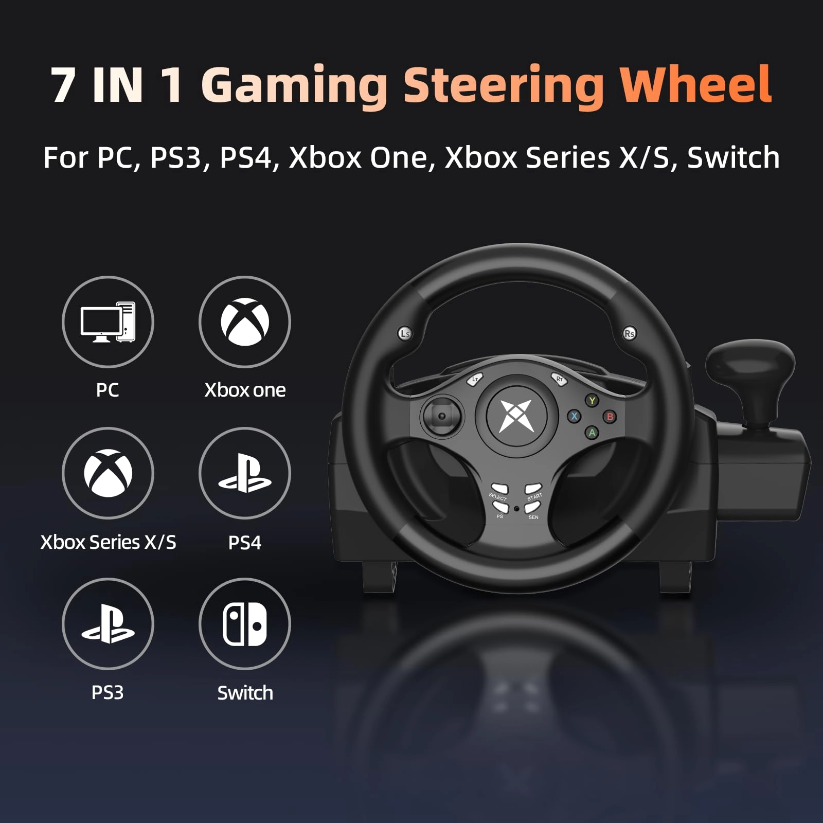 Racing Wheel Racing Wheel & Pedals - PC PS4 PS3 Xbox One Xbox Series X S Nintendo Switch Android