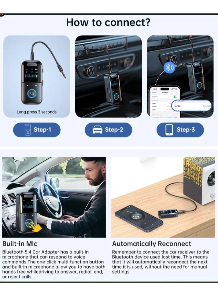 Audio Transmitter Receiver - Bluetooth 5.4 3.5mm