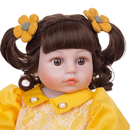 Reborn Baby Doll - 19 Inch Vinyl Yellow Dress Ages 3+