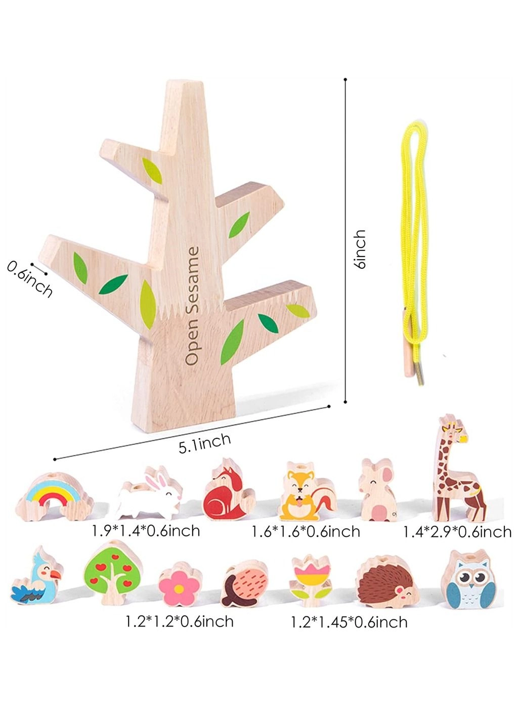 Animals Wooden Stacking Blocks - 2-4 years 10 pieces