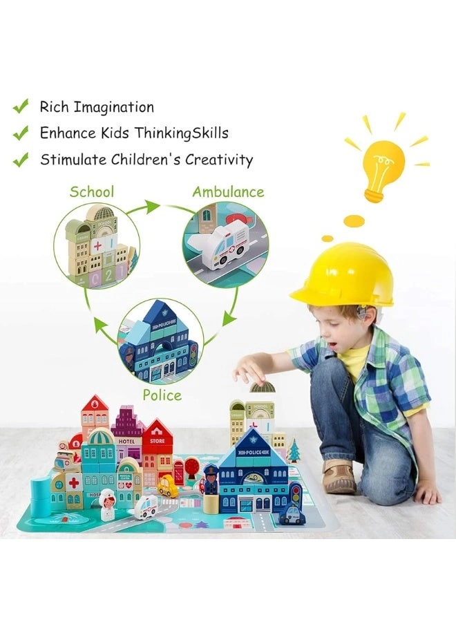 Wooden Building Blocks - City 120 pcs