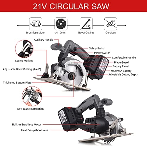 Cordless Brushless Circular Saw 110mm