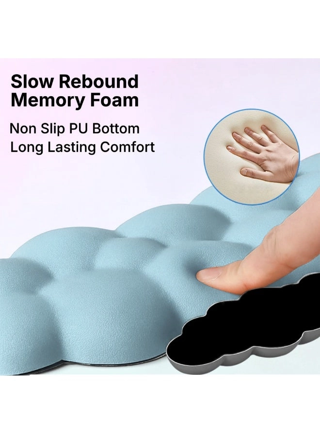 Keyboard Wrist Rest - Memory Foam + Mouse Wrist Rest - Non-slip PU leather base