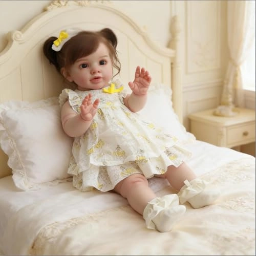 Pippa Reborn Baby Doll - 26 inch Cotton Vinyl Hand-rooted Curly Hair Ages 3+