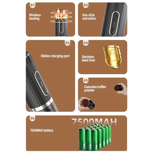 Portable Coffee Machine - 80ml capsule powder