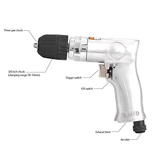 Air Drill - 3/8" Chuck 2000rpm CW/W