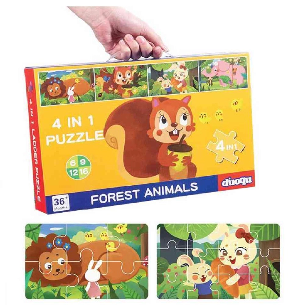 Forest Animals Puzzle - Suitable for 36 months and above 6, 9, 12, 16 pieces Set