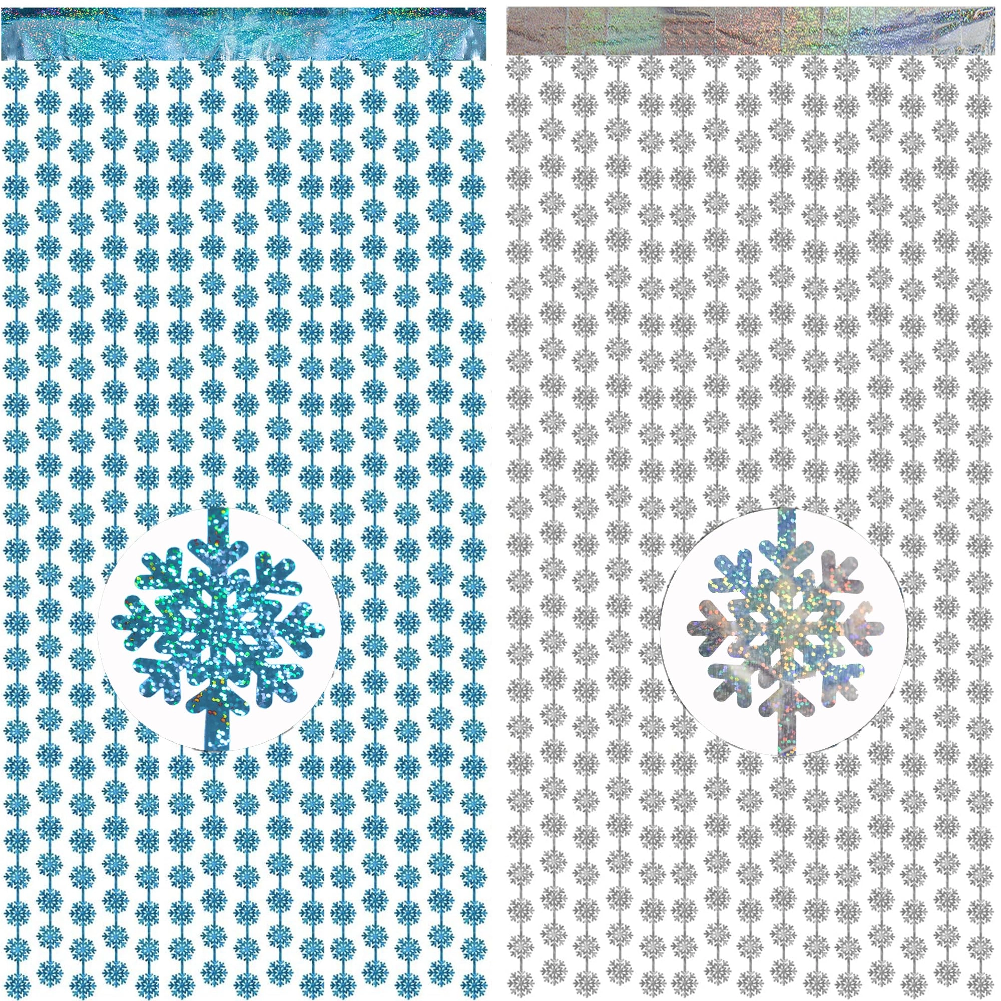 greatril Snowflake Fringe Curtain - 2 Pack Christmas