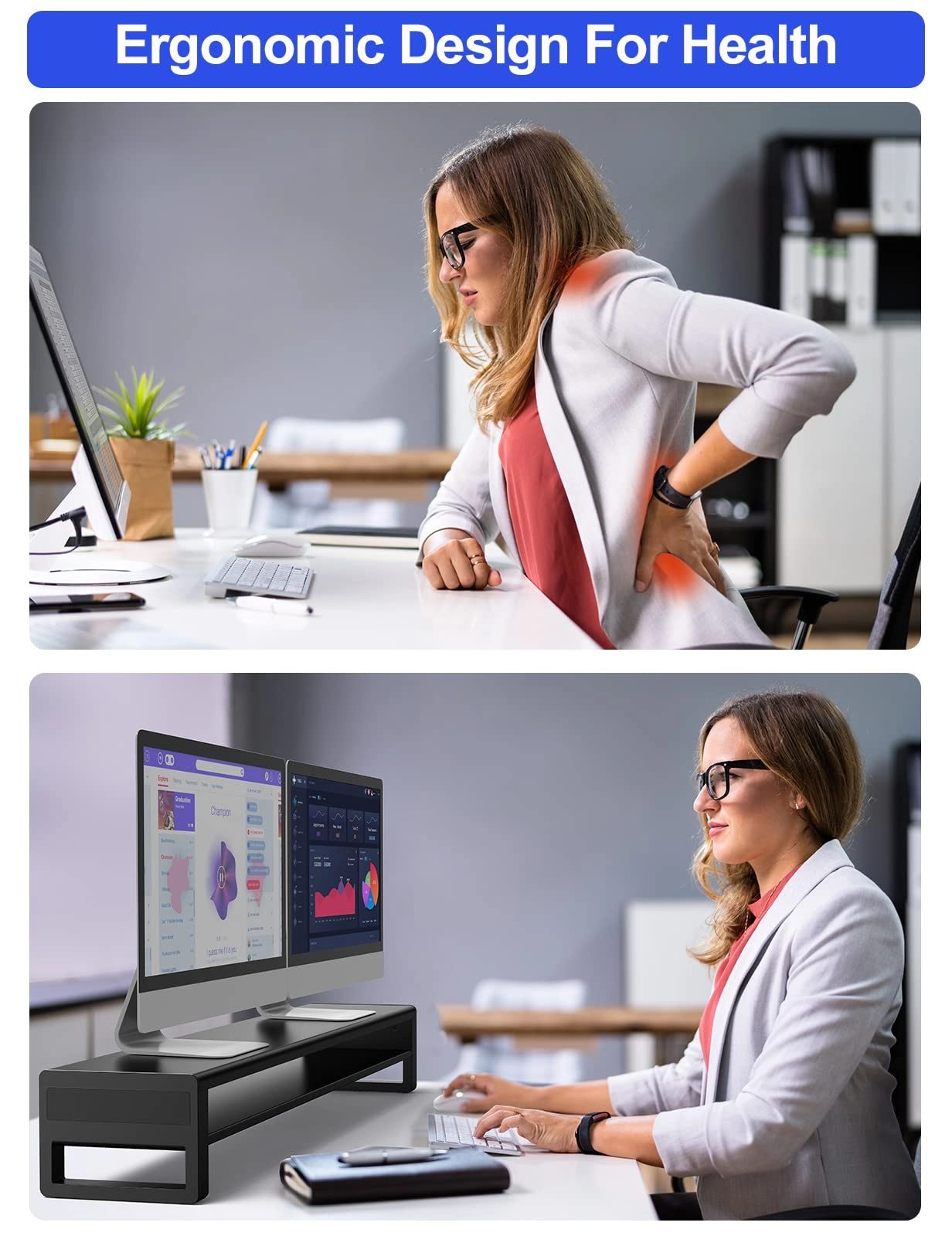 Dual Monitor Stand - 27 inch