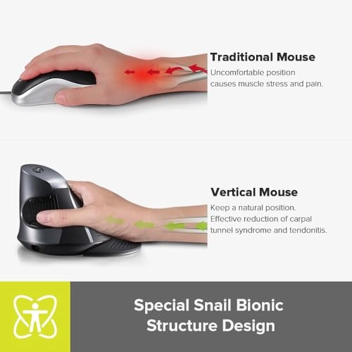 M618DB Vertical Ergonomic Mouse - Wireless