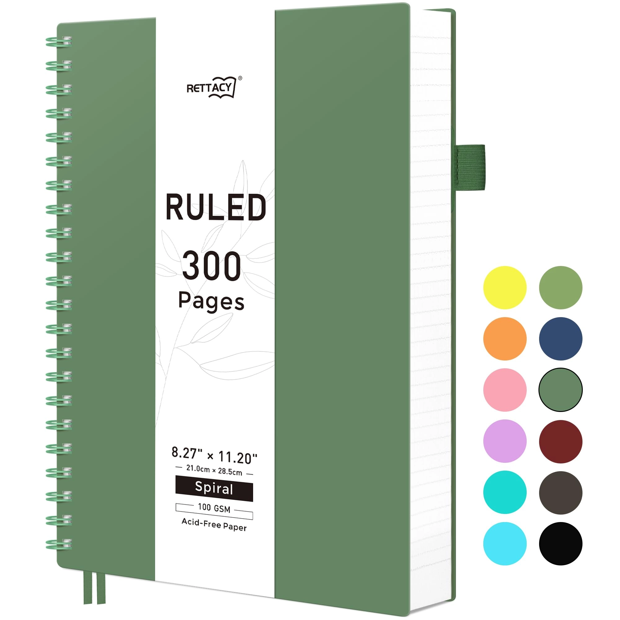 rettacy A4 Notebook A4 Spiral - Lined 150 Sheets