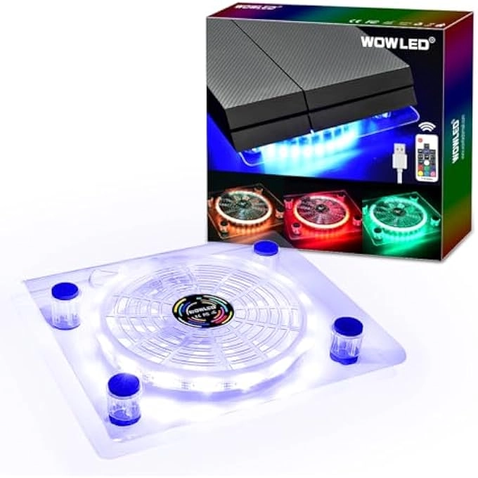 rayihni WOW LED USB RGB PC COOLING FAN PAD STAND