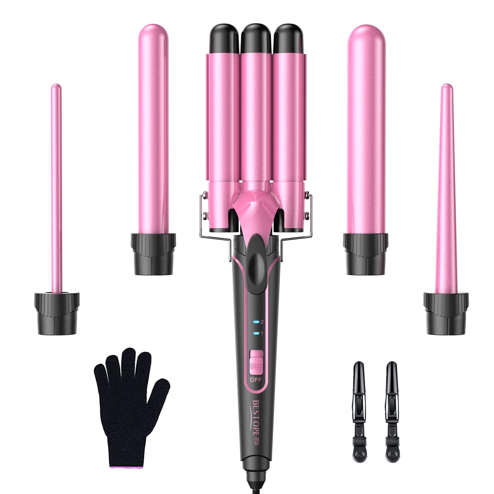 bestope pro 5 in 1 Hair Curler Set - 9mm 8mm 25mm 32mm