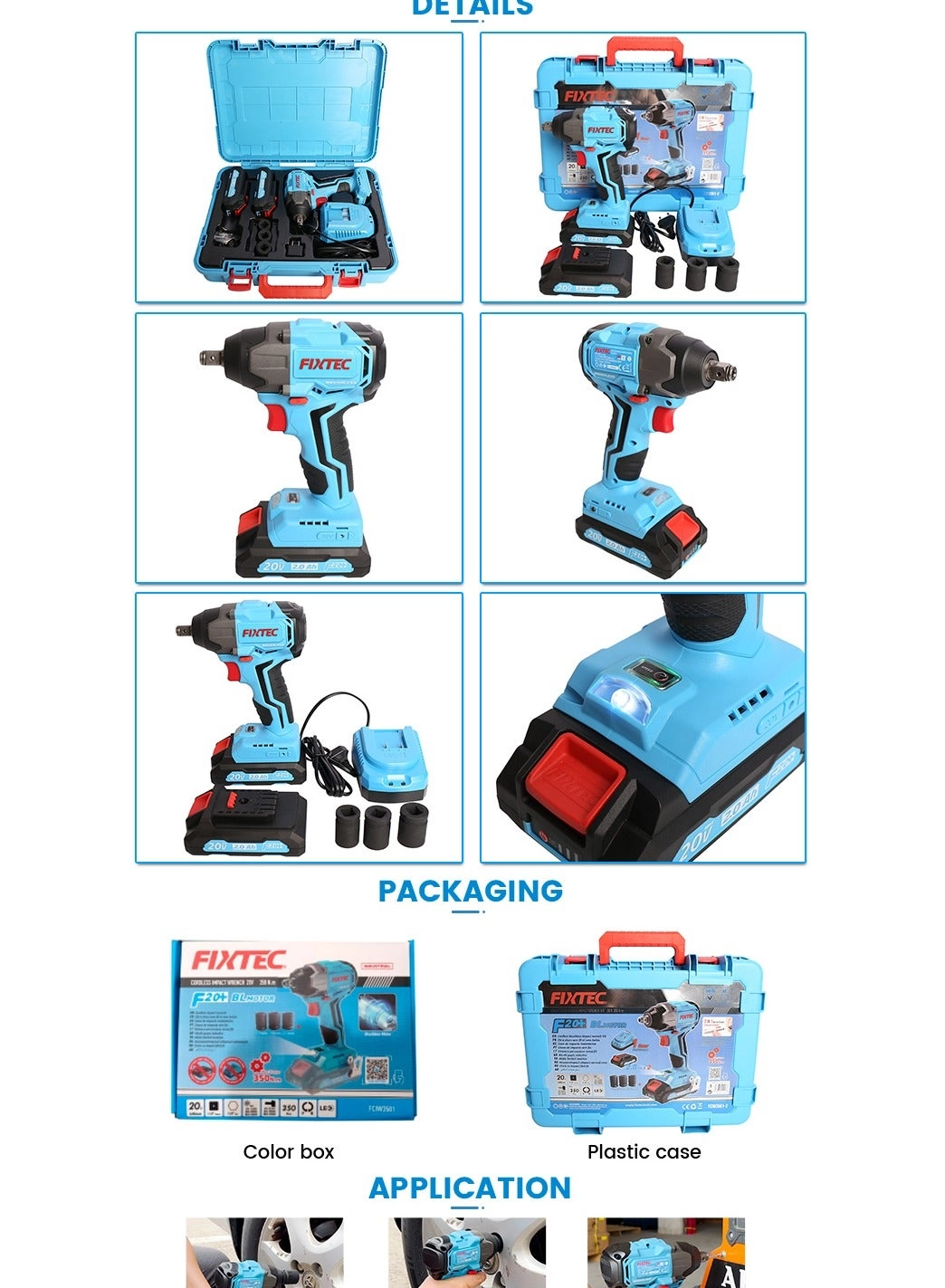 Cordless Brushless Impact Wrench - 350Nm 1/2”+1/4” Internal Hexagan