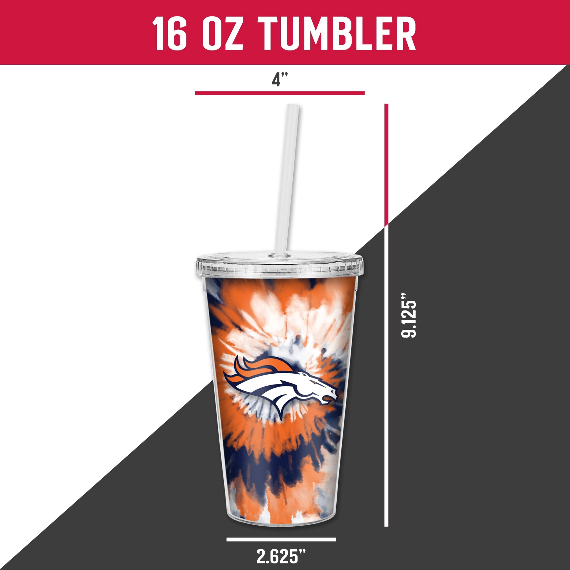 NFL Football Metallic Tie Dye Tumbler - 473ml