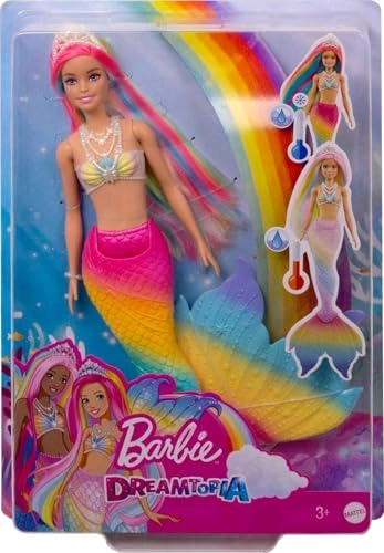 Barbie Dreamtopia Rainbow Magic Mermaid Doll - Water-Activated Color Change Ages 3+