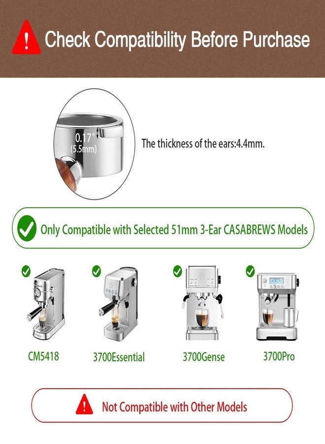 Bottomless Portafilter - 51mm Stainless Steel 3 Ears