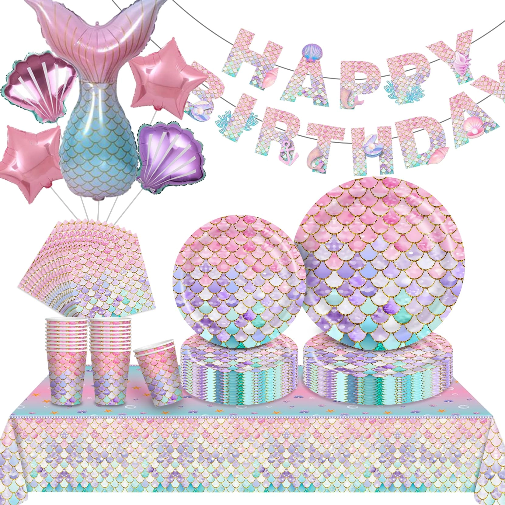 Neon Party Tableware Set - Serves 20 Guests Birthday