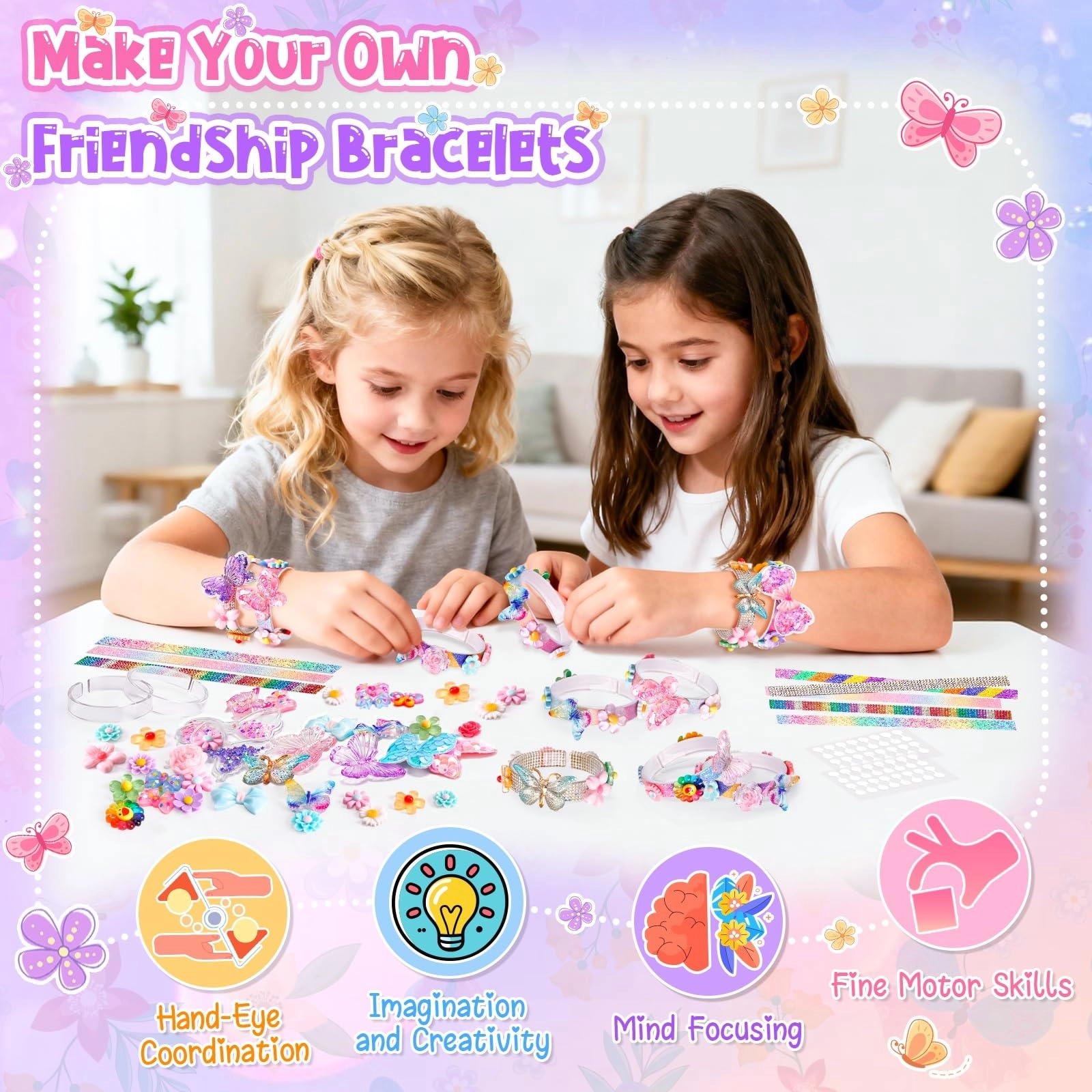 Friendship Bracelet Making Kit - Girls 5-12 Butterfly&Flower