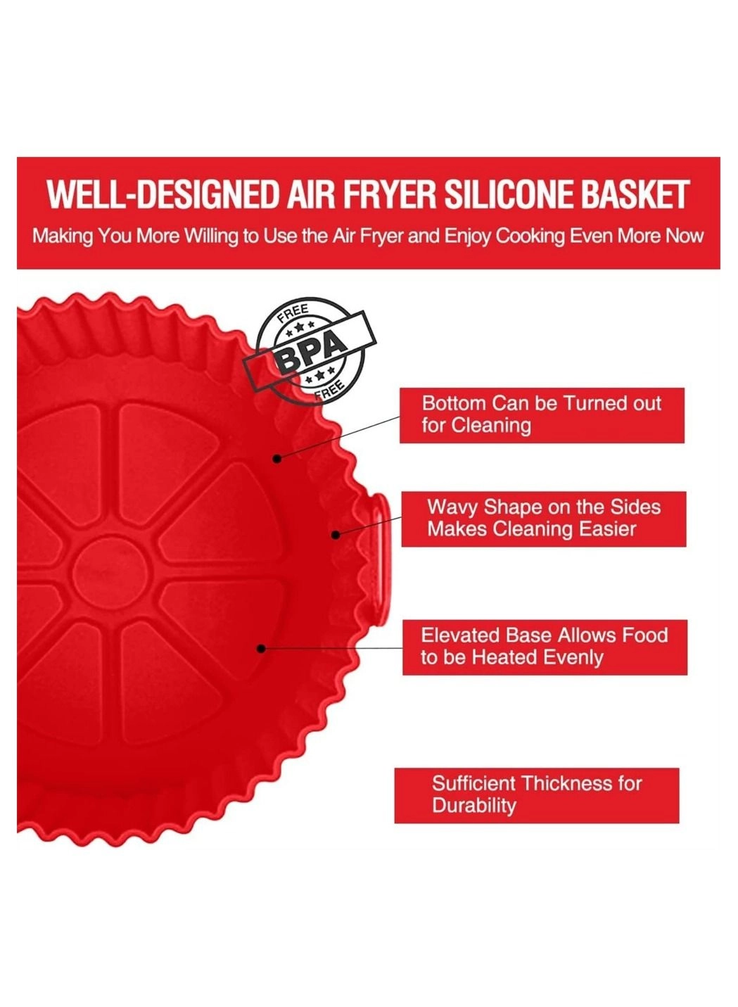 Air Fryer Silicone Liner - food grade silicone 2 piece(s)