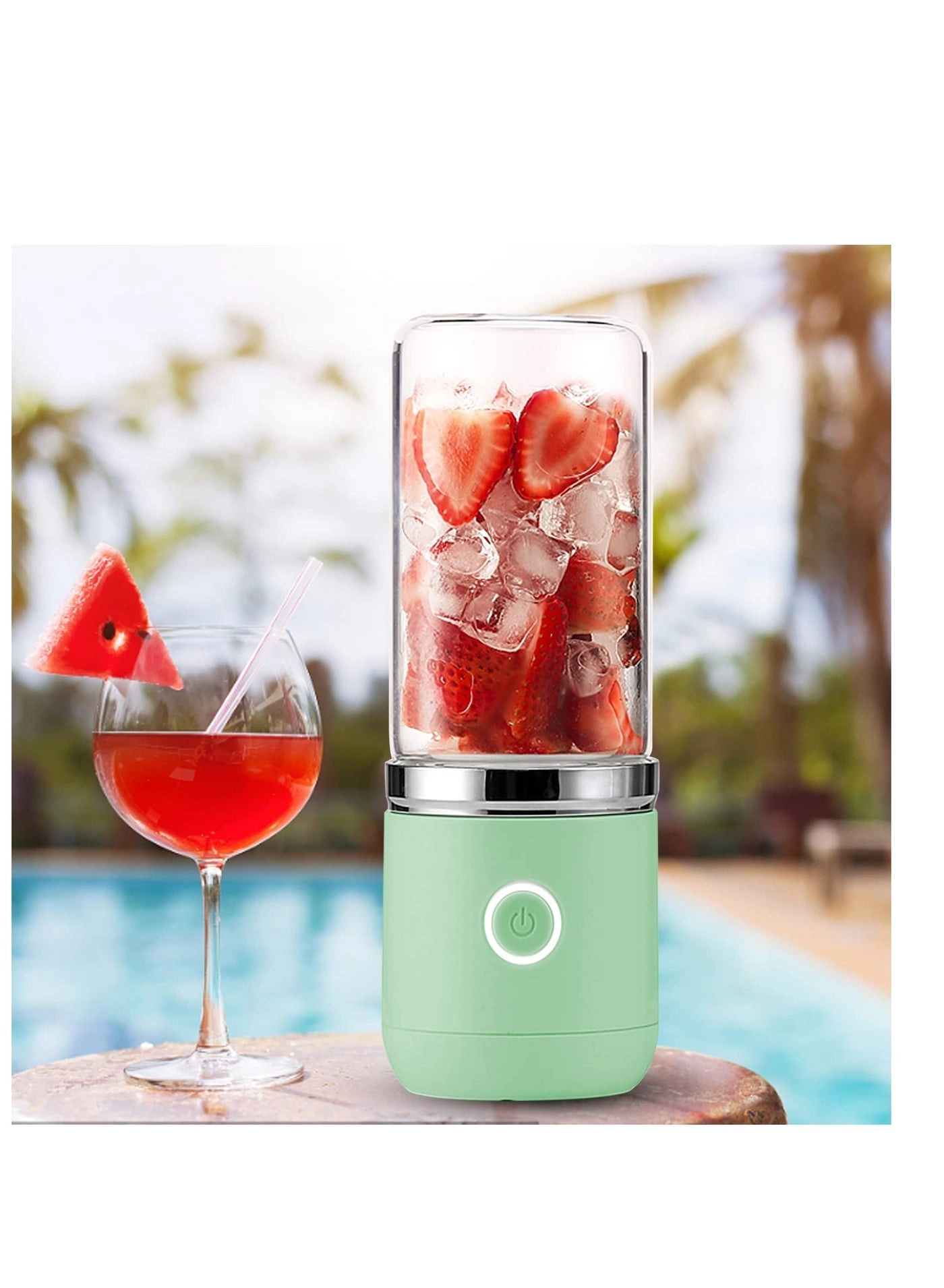 Portable Juice Blender - High Borosilicate Glass 4-Leaf Knife