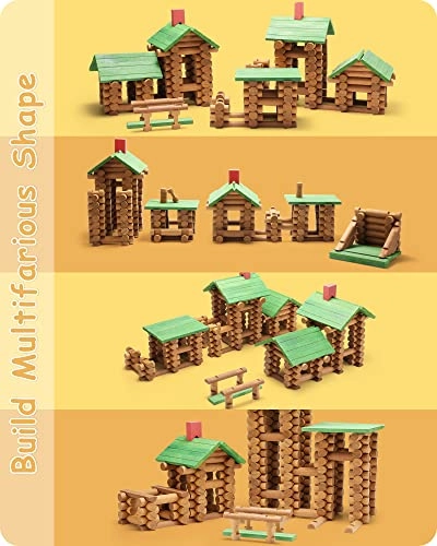 Wooden Log Cabin Set (20-353) - 300 PCS 3+ Kids