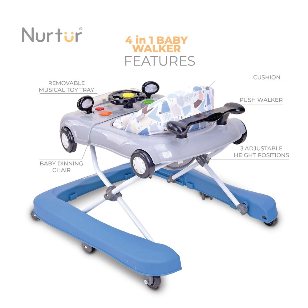 4-In-1 Baby Multi Walker - Music Function EN 71 Certified