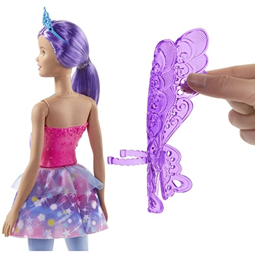 Barbie Dreamtopia Fairy Doll - 12-Inch Purple Hair Wings