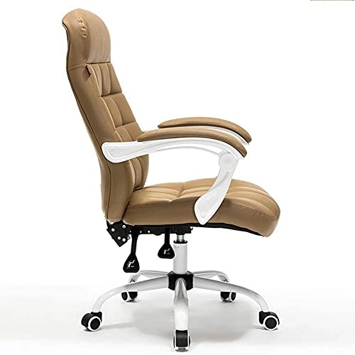 Desk Chair - PU Leather Brown High Back