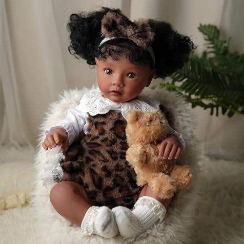 Reborn Baby Doll - 20 Inch Vinyl Cloth Body Black Ages 3+
