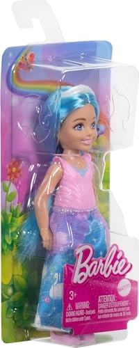Barbie Chelsea - Blue Hair White Headband Colorful Printed Skirt Ages 3+