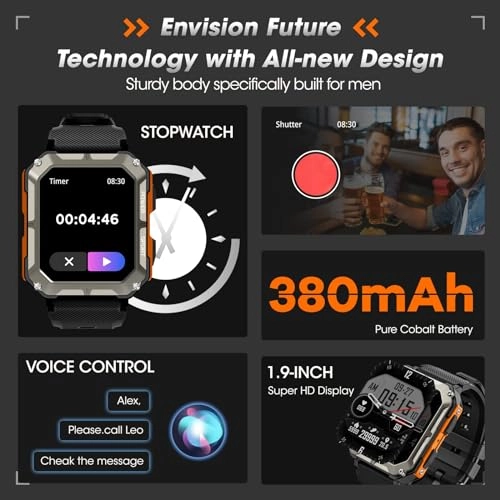 Military Smart Watch - 128 MB 10 ATM Waterproof