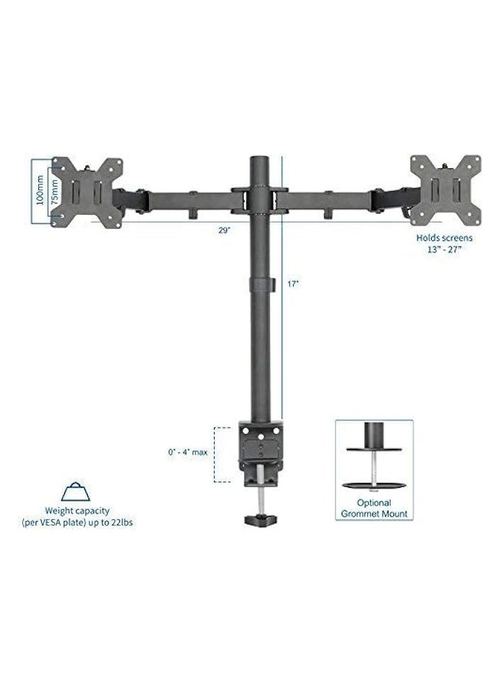 Dual LCD Monitor Desk Mount Stand - 2 27in