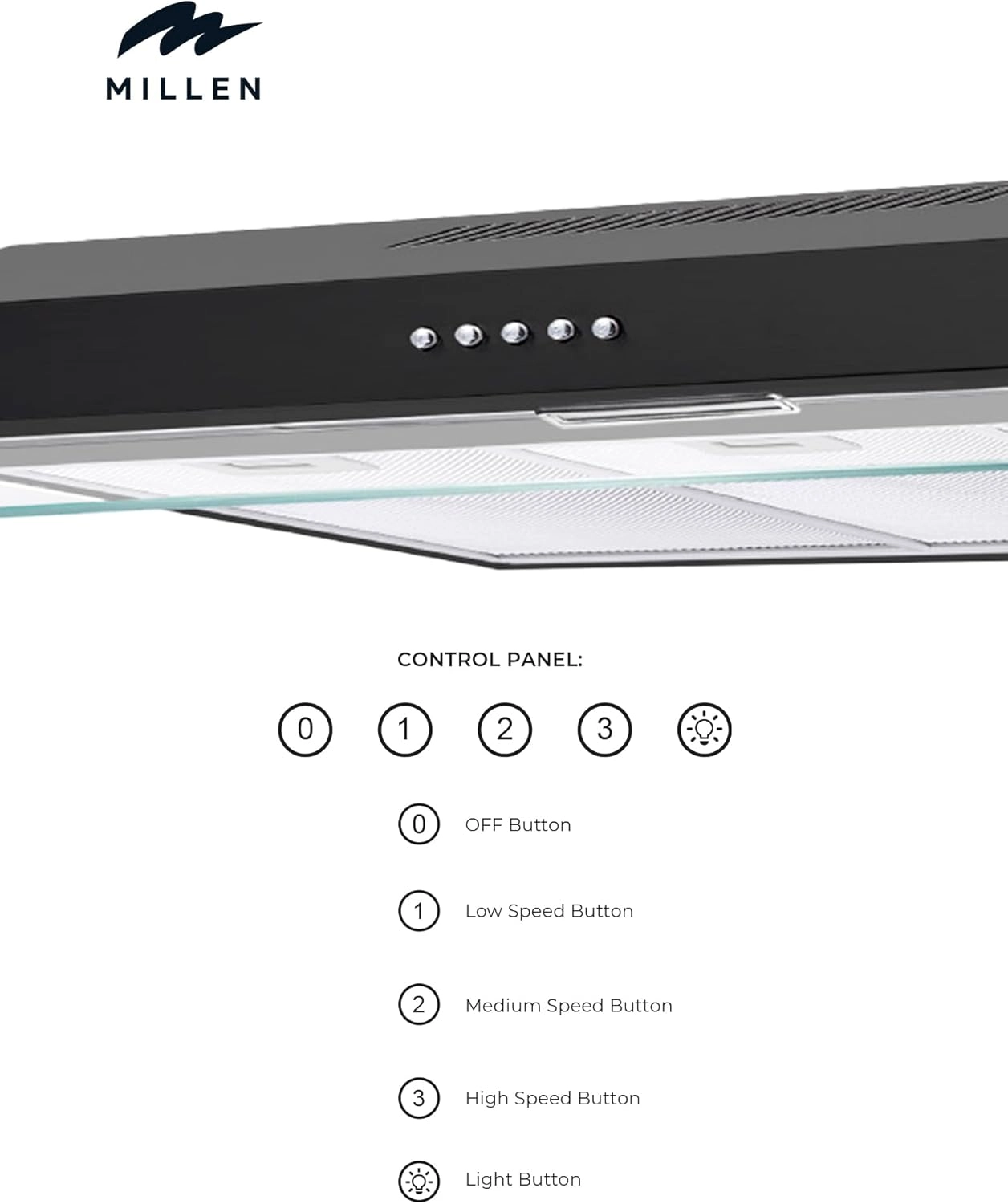MKH 903 BL - 90cm Under Cabinet Black