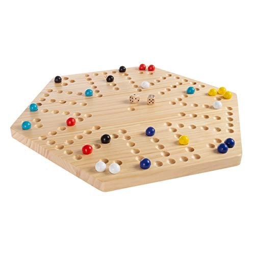 Classic Wooden Strategic Thinking Game - Complete Set Board 24 Colored Marbles