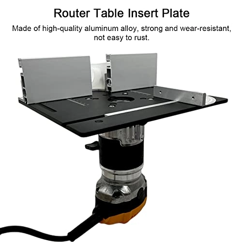 Router Table Insert Plate - 240 x 200mm Aluminum Alloy + Backer Plate + 180° Angle Gauge